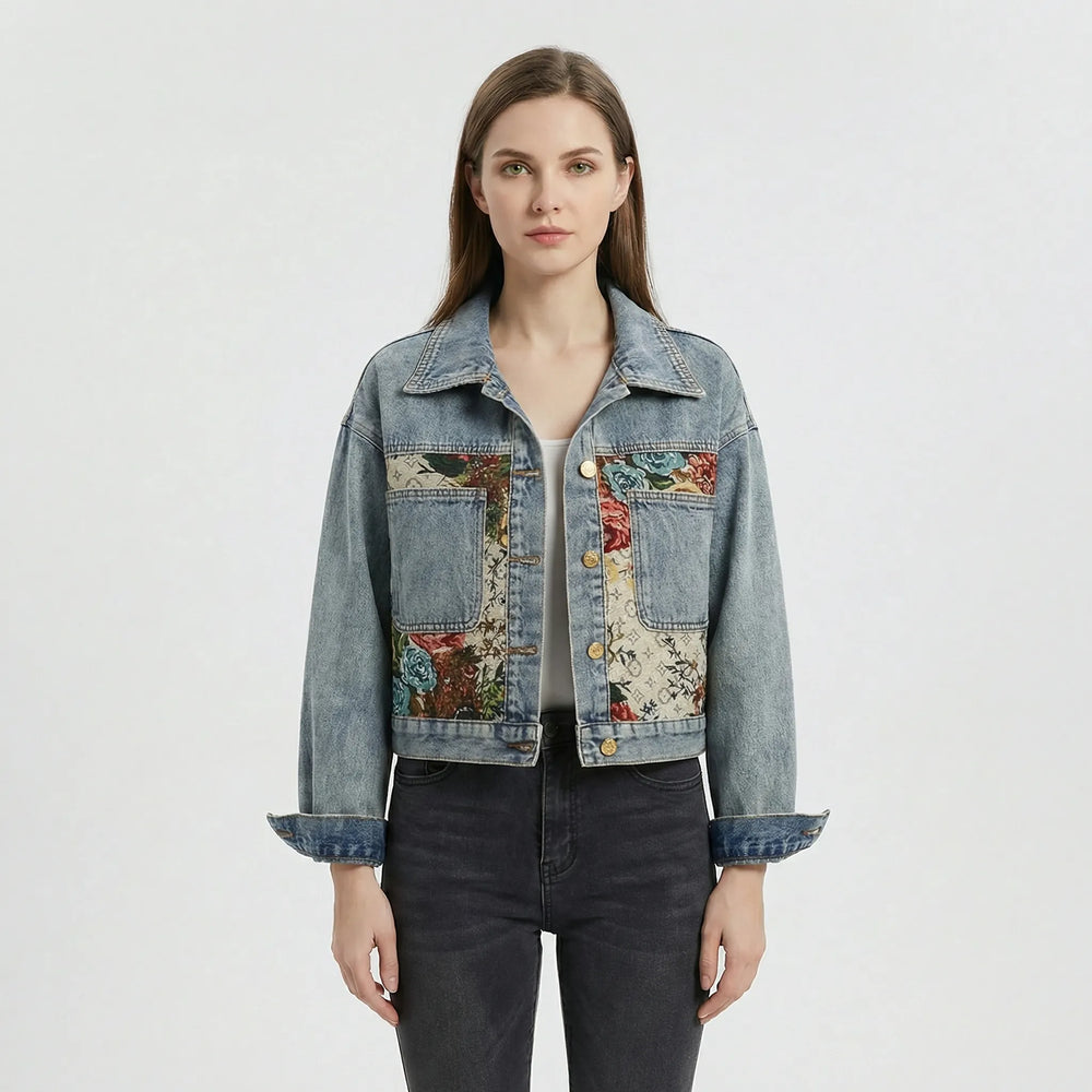 Cropped Women's Blazer with Print - Joelina - 5