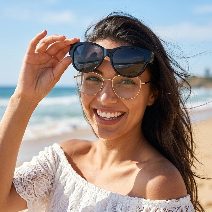 Women's Fit-Over Clip-On Sunglasses – Polarized UV400, TR90 Frame & Cat-Eye Design