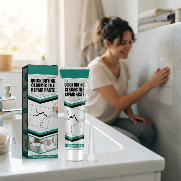 Fast-Drying Tile Repair Paste – Waterproof, Ceramic & Marble, 2-Set with Tools