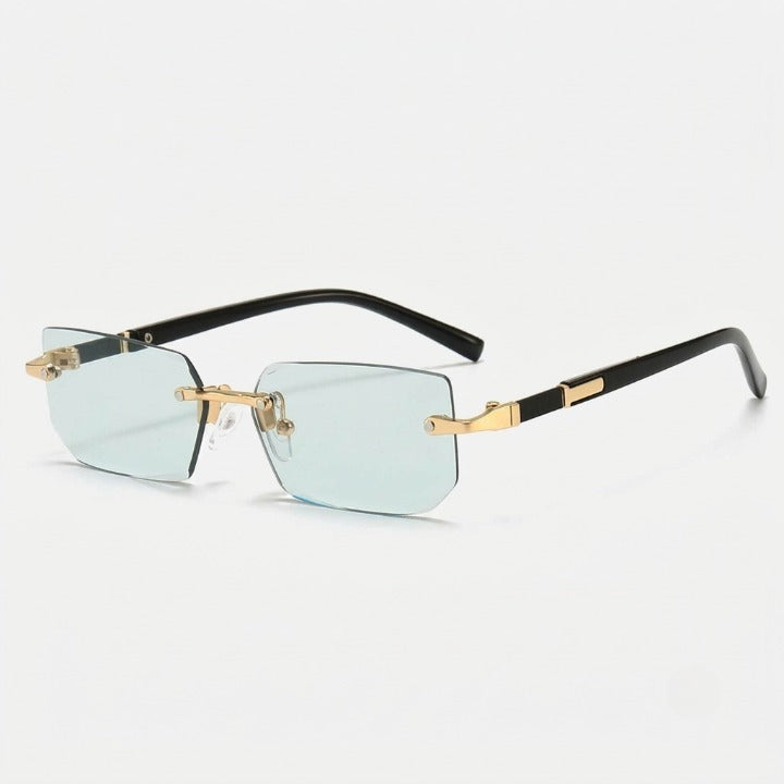 Unisex Rimless Rectangular Sunglasses – UV400 Protection, Metal Alloy & Lightweight