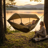 Camping Hammock – Built-In Mosquito Net, Sun Shade & 260×140cm Nylon