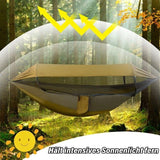 Camping Hammock – Built-In Mosquito Net, Sun Shade & 260×140cm Nylon