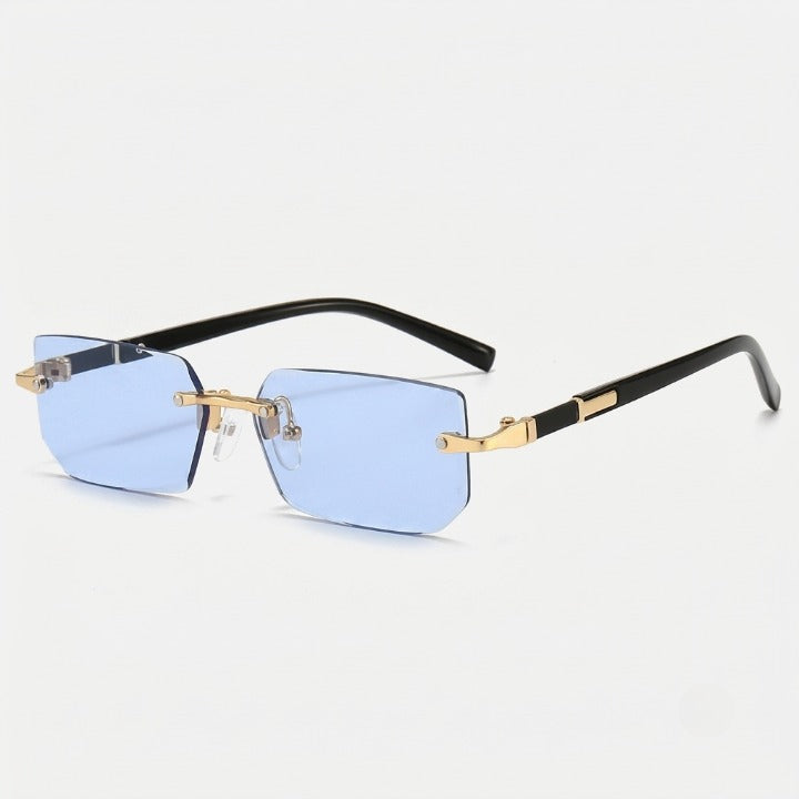 Unisex Rimless Rectangular Sunglasses – UV400 Protection, Metal Alloy & Lightweight