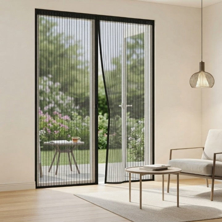 Magnetic Screen Door Curtain – Fine Mesh Gauze, Self-Closing, 90–120×210cm