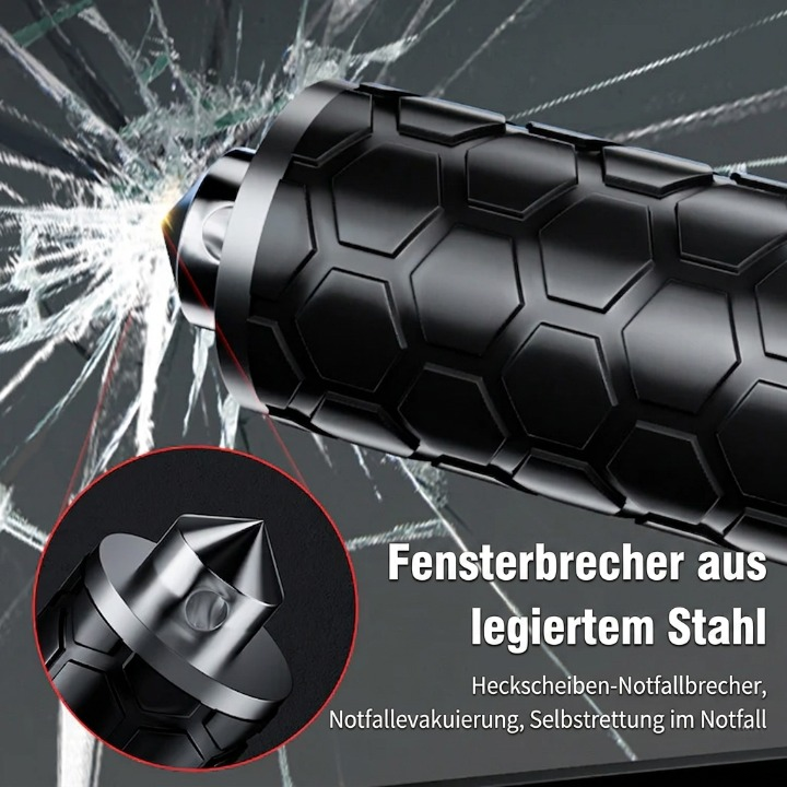 Automatic Telescopic Steel Baton – Push-Button Extend to 53.5cm, Anti-Slip Grip & 23cm Folded