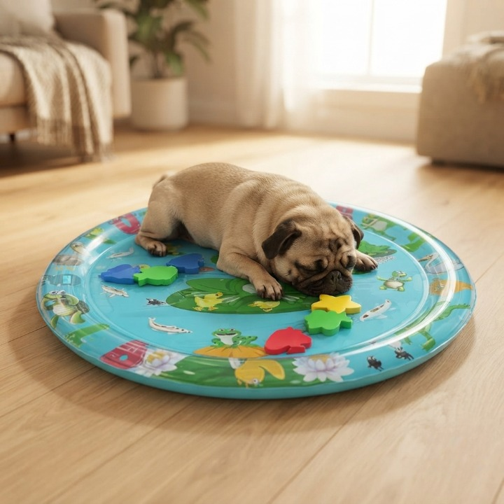 Pet Cooling Mat – Water-Filled, BPA-Free, 4 Ocean Designs, Summer Relief