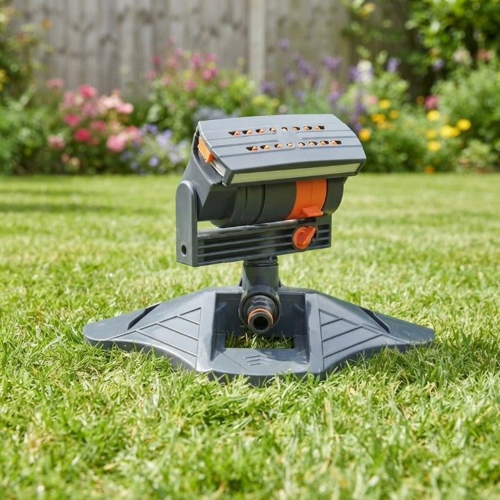 Oscillating Lawn Sprinkler – 16 Turbo Nozzles, 280m² Coverage & 4 Spray Modes