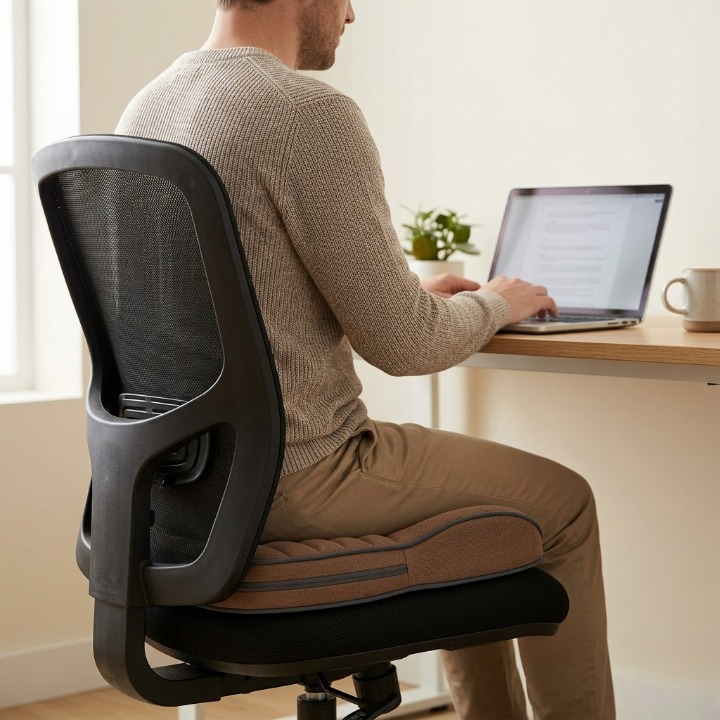 Memory Foam Seat Cushion – Ergonomic, Breathable, for Car, Office & Wheelchair