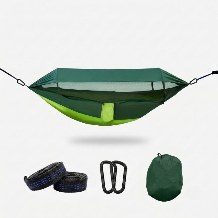 Camping Hammock – Built-In Mosquito Net, Sun Shade & 260×140cm Nylon