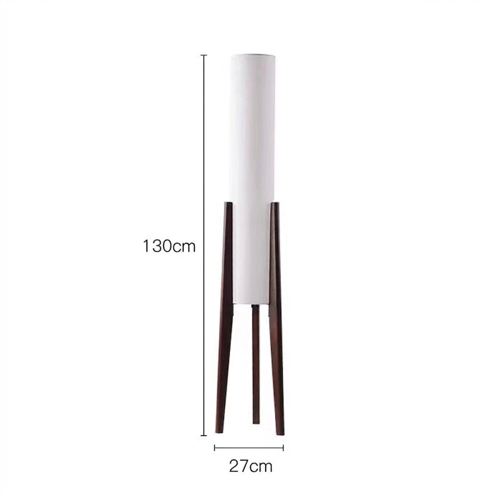 Scandinavian Floor Lamp 130 cm – Walnut Wood, Touch Dimmer & 3 Light Colors