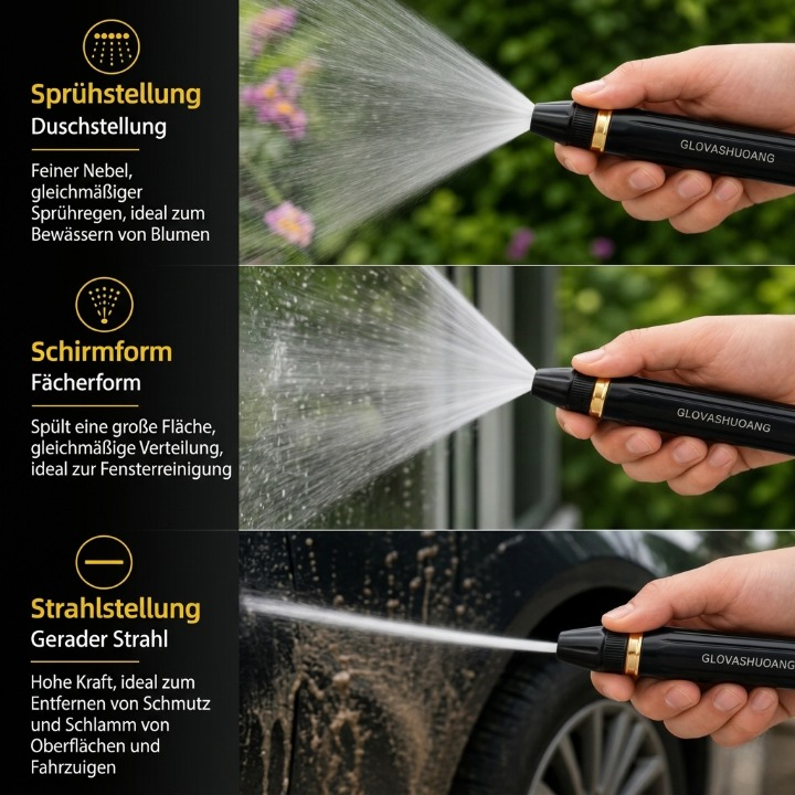 High-Pressure Garden Hose Nozzle – Metal Tip, Ergonomic Grip & Universal Fit