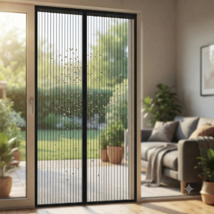 Magnetic Screen Door Curtain – Fine Mesh Gauze, Self-Closing, 90–120×210cm