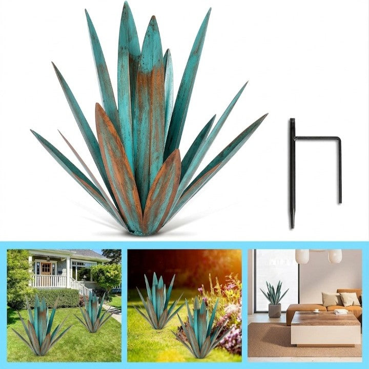 Solar LED Agave Lamp – 7-Color Changing, Weatherproof Metal & Cordless