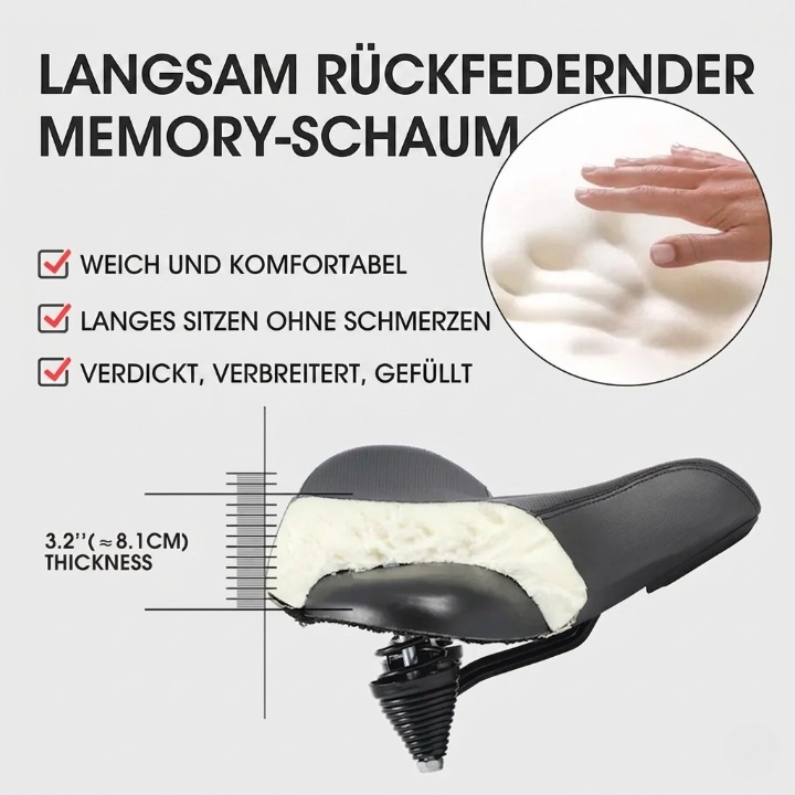 Extra Wide Bike Saddle – Ergonomic, Ventilation Channel & Universal Fit