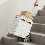 Folding Stair-Climbing Trolley Cart – 50/75L, Multi-Wheel & Collapsible