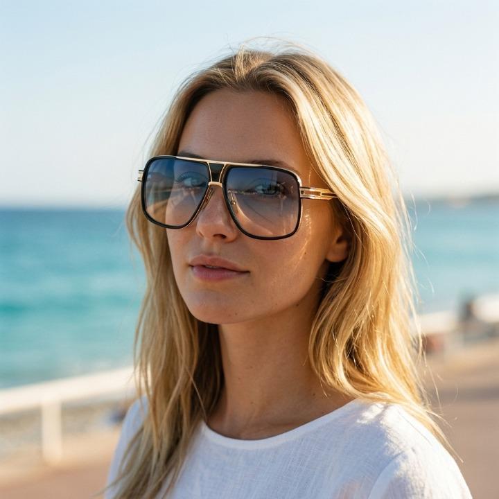 Men's Aviator Sunglasses – Metal Alloy Frame, 100% UV Protection, with Case