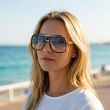 Men's Aviator Sunglasses – Metal Alloy Frame, 100% UV Protection, with Case