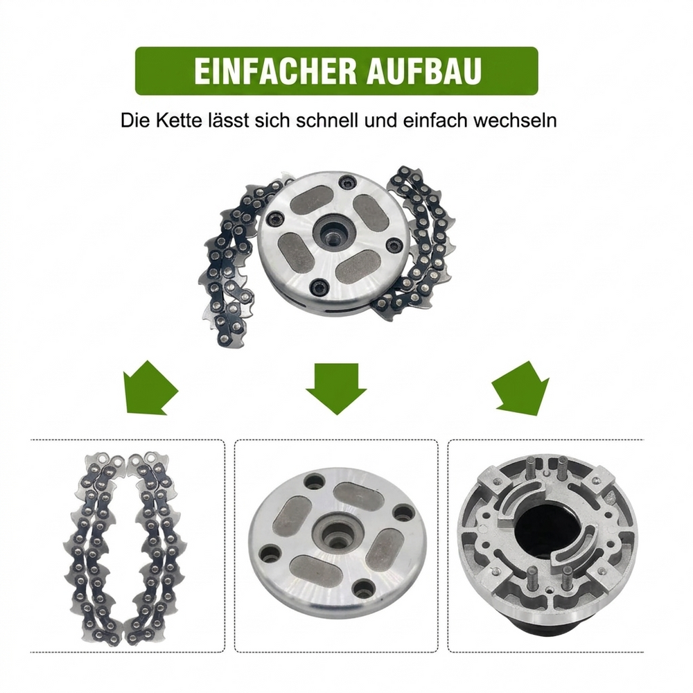 Metal Chain Brush Cutter Head – Universal Fit, Stainless Steel & 33.5cm Replacement