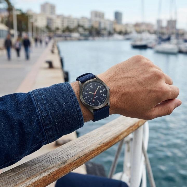 Enhanced Product Title: "Militärische Uhr mit strapazierfähigem Nylonarmband – Wasserfest, stoßfest & mit leuchtenden Zeigern für optimale Sichtbarkeit" 

This title includes relevant keywords while providing more detail about the product's features, enha