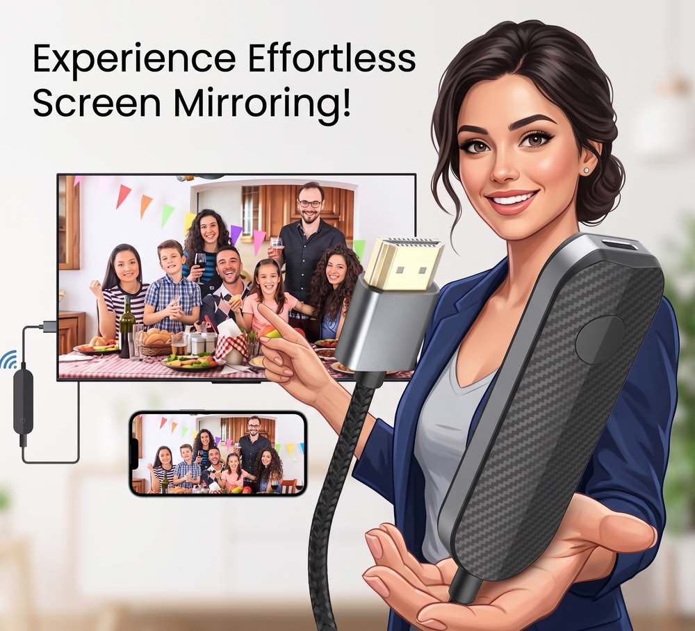 HDMI Wireless Display Adapter – 1080P Full HD, Screen Mirroring & USB Powered