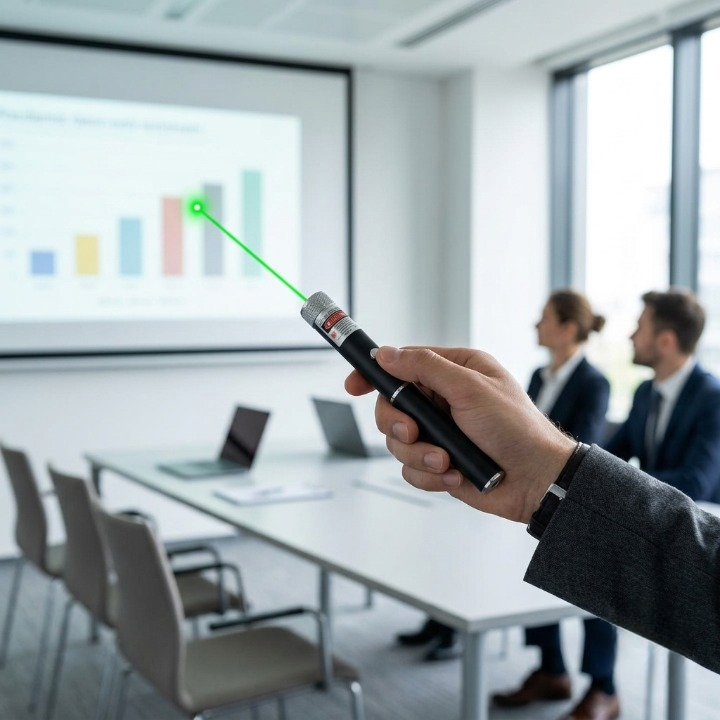 Adjustable Laser Pointer – 1000m Range, 1-5mW Power, Metal Body & Red/Green/Purple