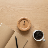 Silent Beech Wood Alarm Clock – Snooze Function, Minimalist Design, Perfect for Home & Office Decor