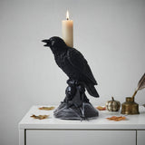 Gothic Resin Halloween Candle Holder with Animal Motif