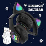 Cat Ear Wireless Gaming Headset – Bluetooth 5.0, RGB LED & Built-In Mic