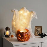 Light-Up Ghost and Pumpkin Halloween Decoration - 130cm