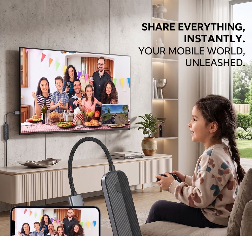 HDMI Wireless Display Adapter – 1080P Full HD, Screen Mirroring & USB Powered