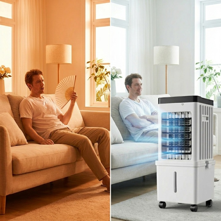 3-in-1 Portable Air Cooler – 15L Ice Tank, Cooling Humidifier & Purifier with Remote Control