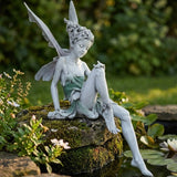 Sitting Fairy Garden Statue – Weatherproof Resin, 23 cm Tall & Detailed Design
