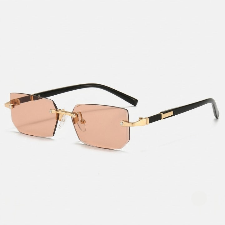 Unisex Rimless Rectangular Sunglasses – UV400 Protection, Metal Alloy & Lightweight