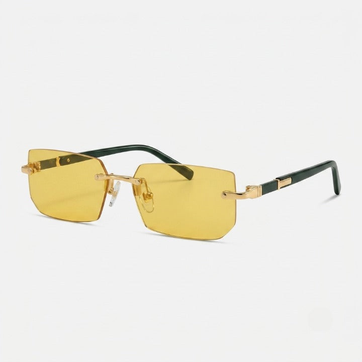 Unisex Rimless Rectangular Sunglasses – UV400 Protection, Metal Alloy & Lightweight