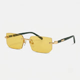 Unisex Rimless Rectangular Sunglasses – UV400 Protection, Metal Alloy & Lightweight