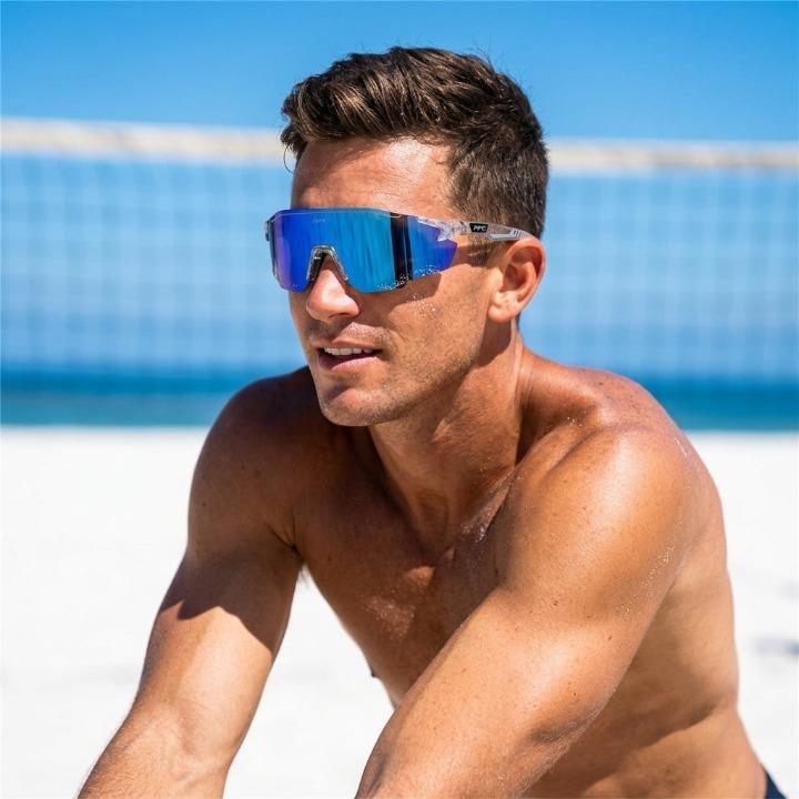 Polarized Sports Sunglasses – UV400 Mirrored Lenses, Wrap-Around Shield & Unisex
