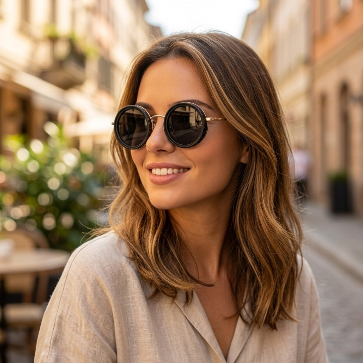 Retro Round Sunglasses – Unisex, UV400 Protection, Lightweight 150g