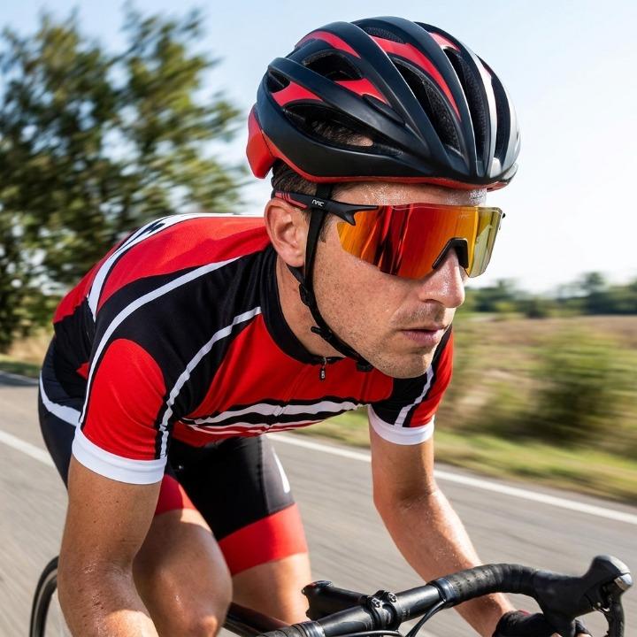 Polarized Sports Sunglasses – UV400 Mirrored Lenses, Wrap-Around Shield & Unisex