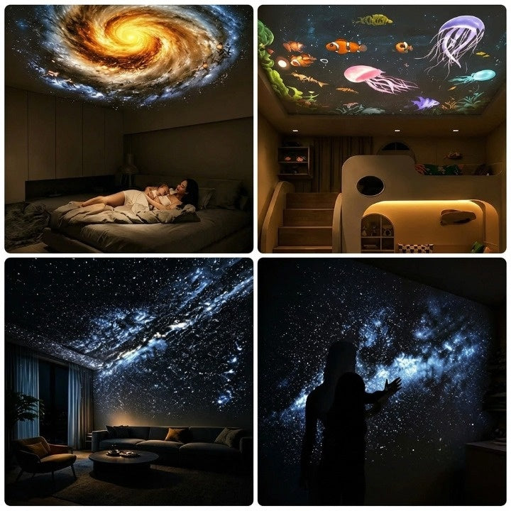 Galaxy Projector Night Light – 2-in-1 LED Starry Sky, USB, Flexible Gooseneck