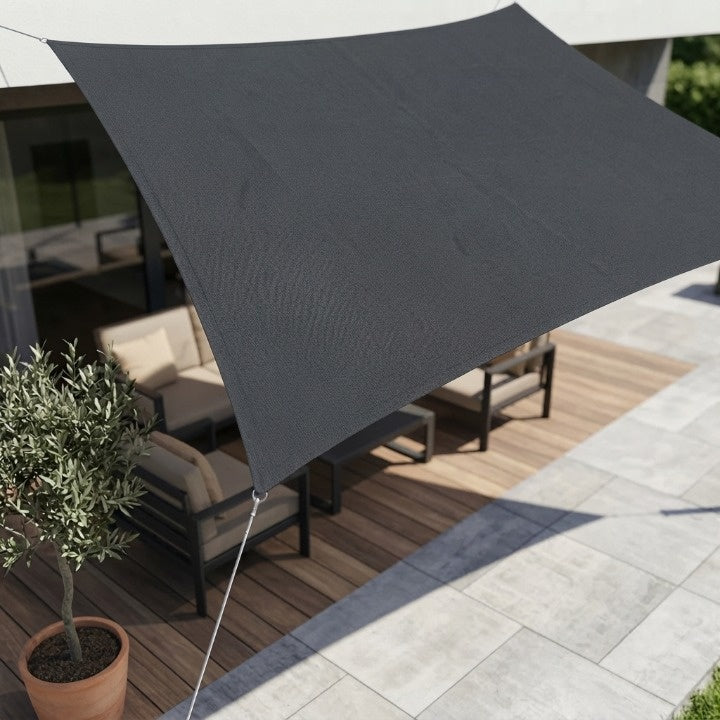 Rectangular Waterproof Sun Shade Sail – PU-Coated Polyester, UV Protection, 200×300 to 300×600cm
