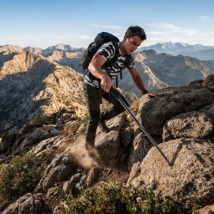 Wanderstock klappbar mit Pop-Up-Mechanismus