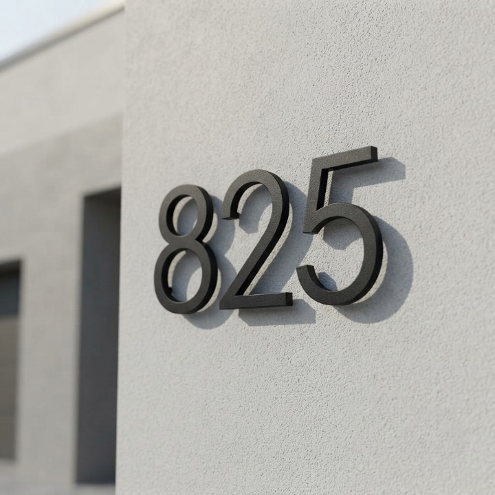 Modern House Number – Weatherproof Zinc Alloy, 12cm & Rust-Resistant