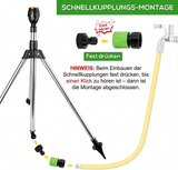 360° Lawn Sprinkler with Tripod – Stainless Steel, 12m Range & Adjustable Height