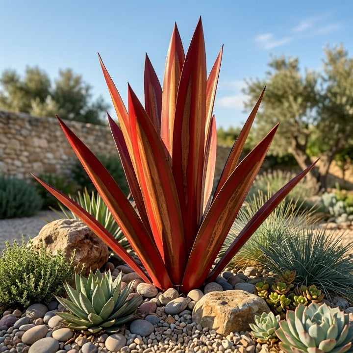 Solar LED Agave Lamp – 7-Color Changing, Weatherproof Metal & Cordless