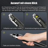 Automatic Telescopic Steel Baton – Push-Button Extend to 53.5cm, Anti-Slip Grip & 23cm Folded