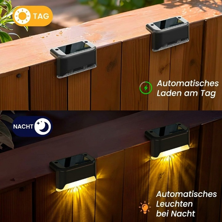 Solar Patio Lights Set of 4 – Motion Sensor, IP65 Waterproof & Warm White