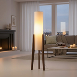 Scandinavian Floor Lamp 130 cm – Walnut Wood, Touch Dimmer & 3 Light Colors