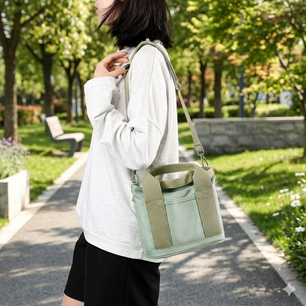 Optimized Product Title: "Japanisch Inspirierte Canvas-Tragetasche – Leicht, Langlebig & Mit Praktischen Innenfächern für Alltag & Reisen" 

This title includes relevant keywords while maintaining clarity and appeal for potential buyers.
