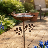 Vintage Kupfer-Optik Vogeltränke mit Dekorativem Metallspieß – Stilvolle Gartenaccessoires für Vögel
