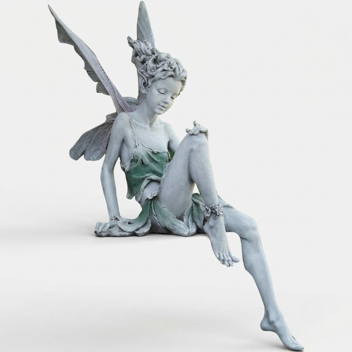 Sitting Fairy Garden Statue – Weatherproof Resin, 23 cm Tall & Detailed Design